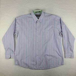 Forsyth Of Canada Shirt Mens XXL Blue Green Purple Wrinkle Free Dress‎ Button Up